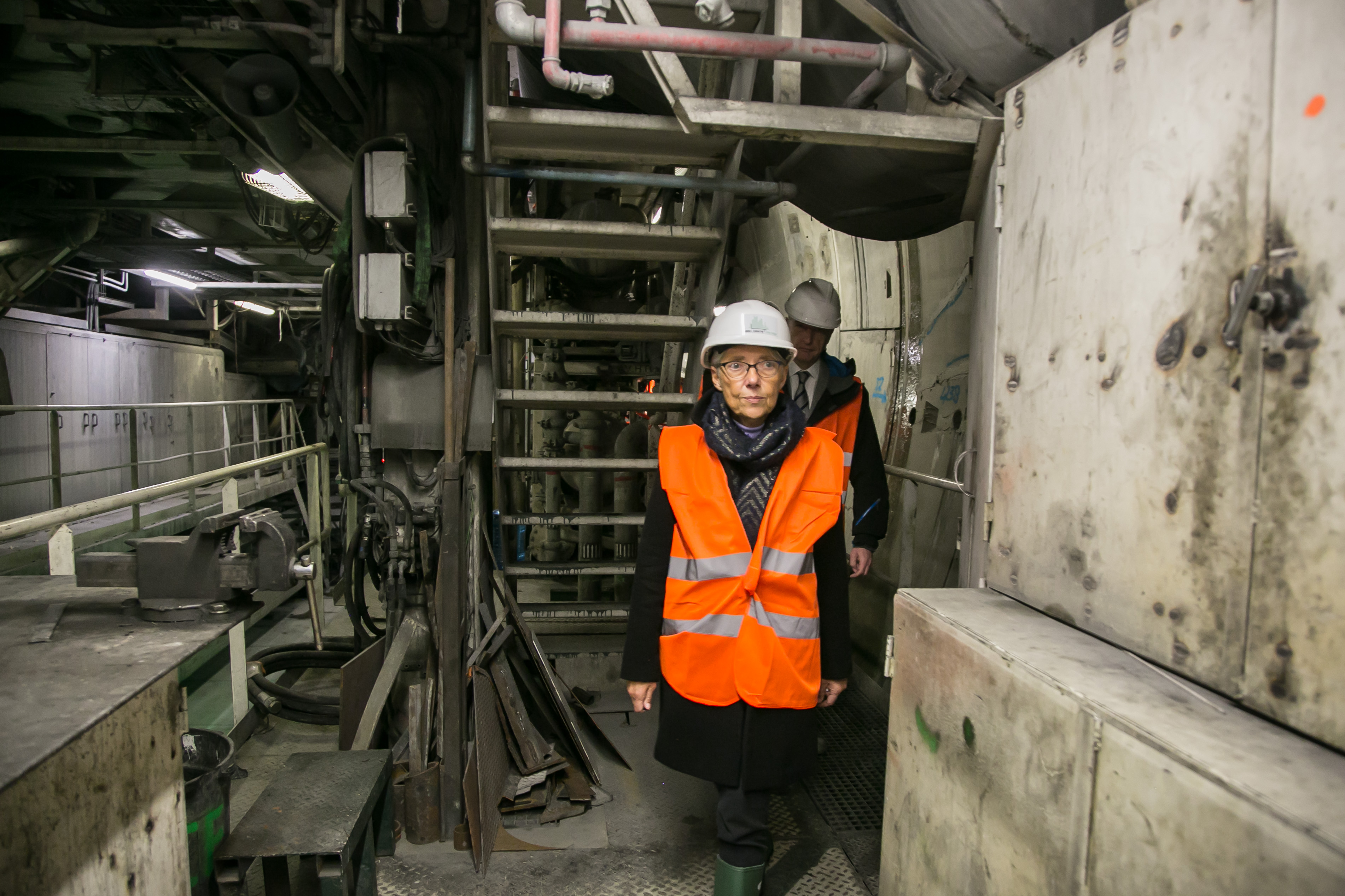 La ministre des Transports Elisabeth Borne et le Vice-président du Conseil italien Matteo Salvini en visite sur les chantiers du Lyon-Turin