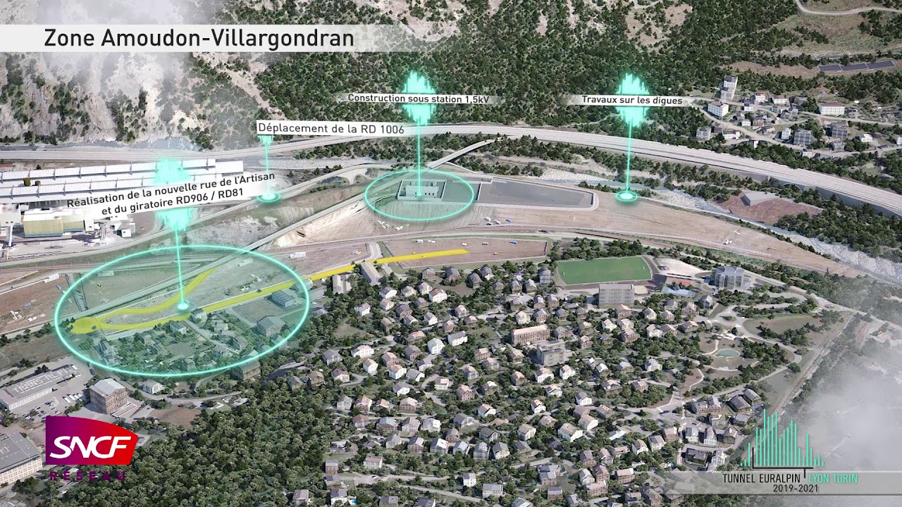 Travaux de mise en place du chantier de Saint-Jean-de-Maurienne Travaux de mise en place du chantier de Saint-Jean-de-Maurienne